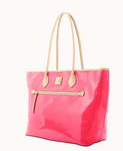 Dooney & Bourke Ready For the Getaway|Smooth Leather<Patent Large Tote Hot Pink