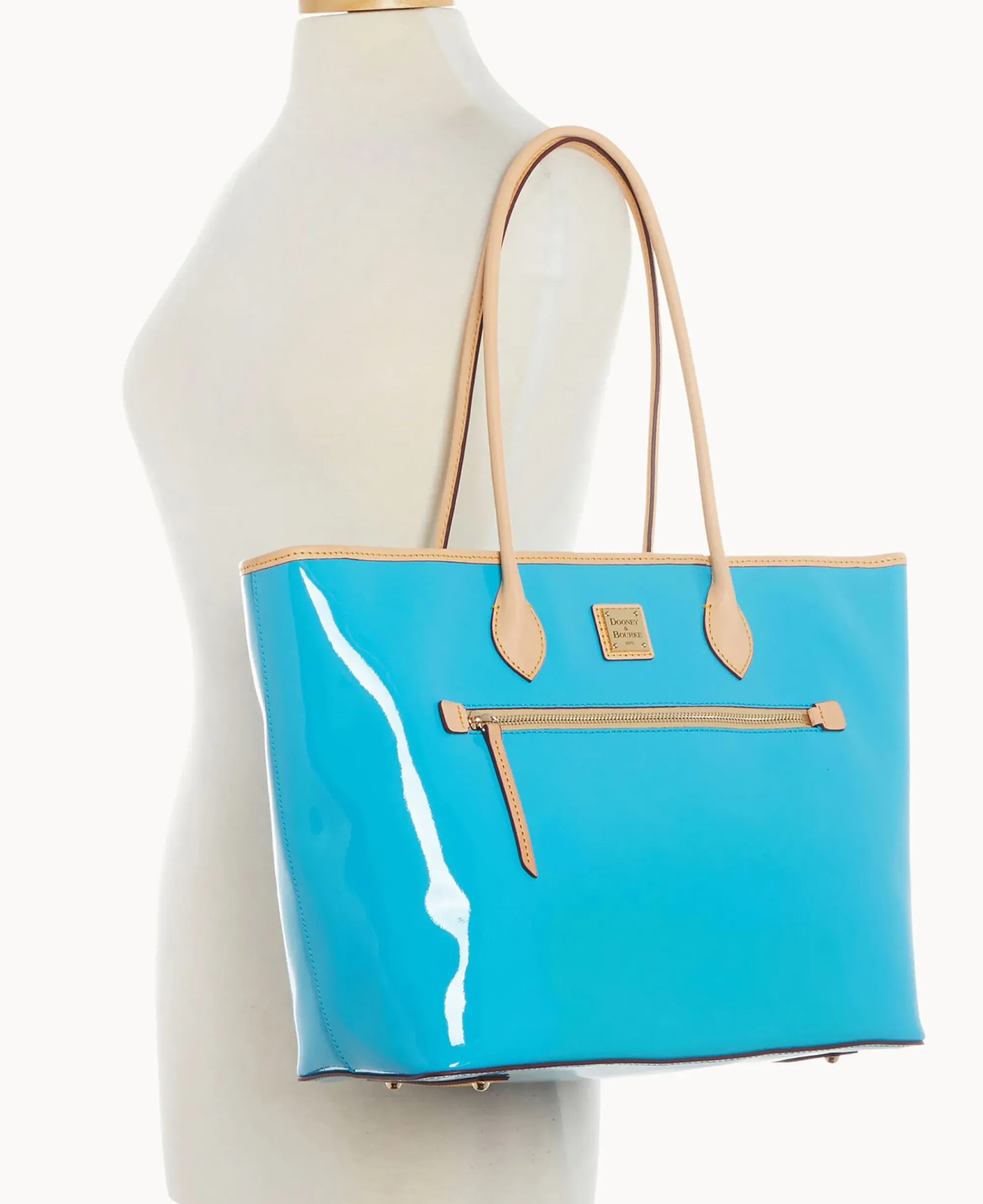 Dooney & Bourke Ready For the Getaway|Smooth Leather<Patent Large Tote Sky