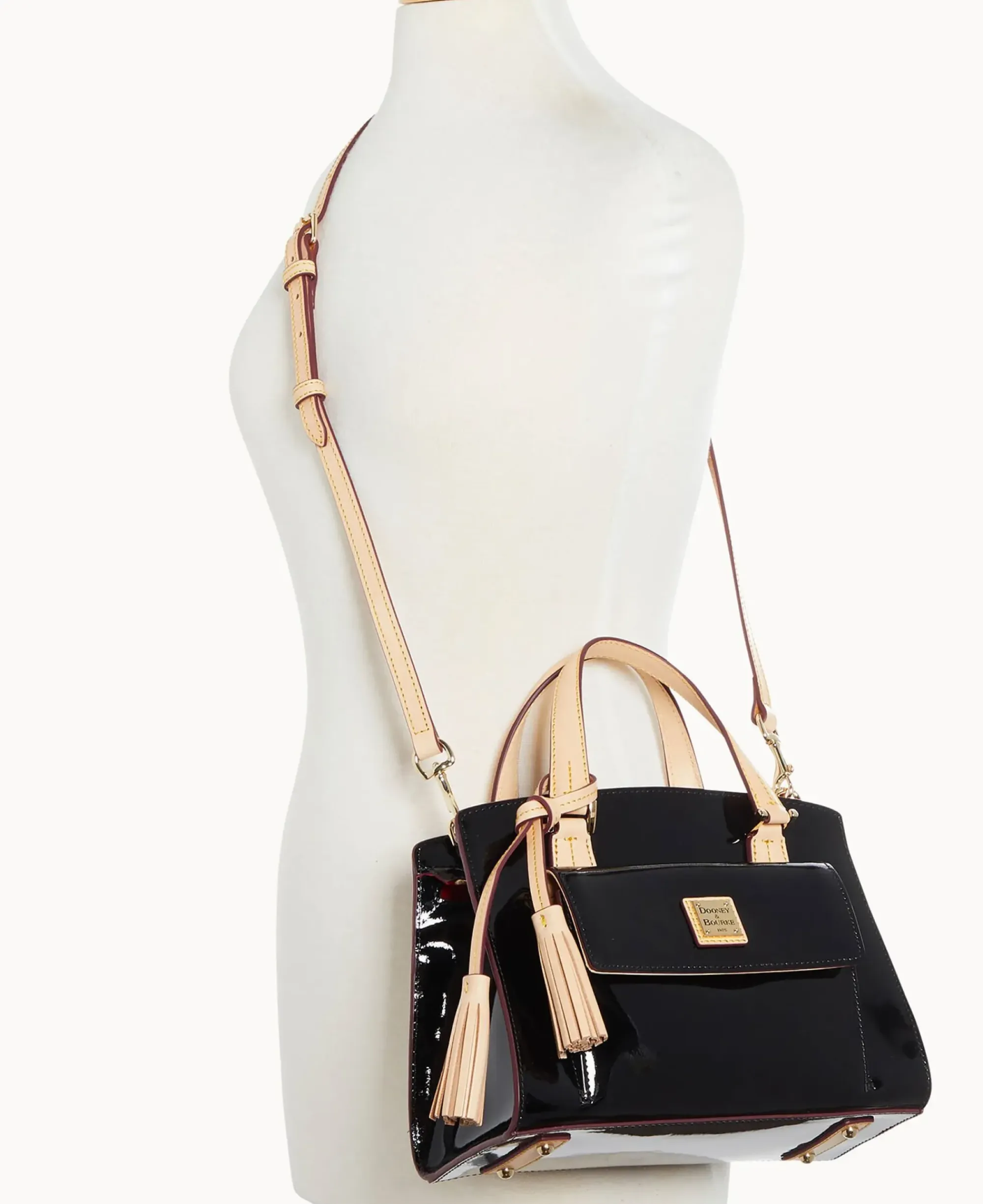 Dooney & Bourke Smooth Leather|Mini Bags<Patent Small Satchel Black