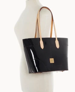 Dooney & Bourke Smooth Leather|Shoulder Bags<Patent Tote Black