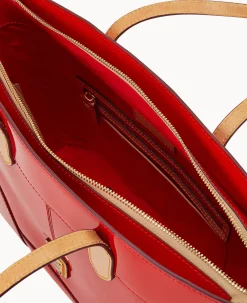 Dooney & Bourke Smooth Leather|Shoulder Bags<Patent Tote Red