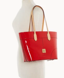 Dooney & Bourke Smooth Leather|Shoulder Bags<Patent Tote Red