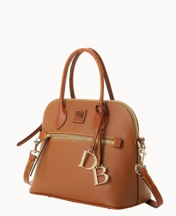 Dooney & Bourke The Pebble Grain Collection|Ready For the Getaway<Pebble Grain Domed Satchel Caramel