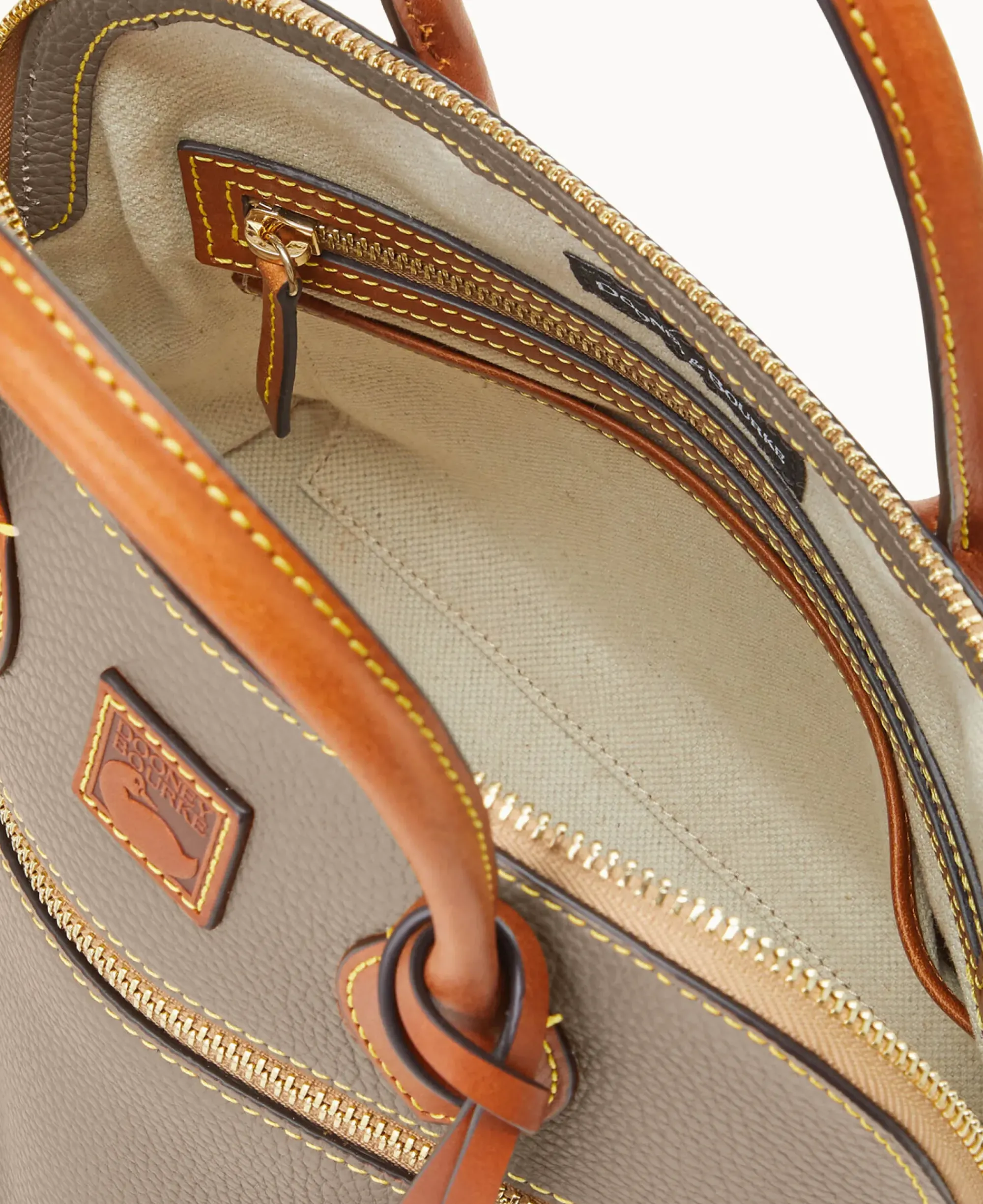 Dooney & Bourke The Pebble Grain Collection|Ready For the Getaway<Pebble Grain Domed Satchel Taupe