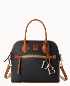 Dooney & Bourke The Pebble Grain Collection|Ready For the Getaway<Pebble Grain Domed Satchel Black