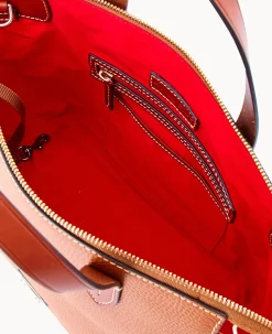 Dooney & Bourke The Pebble Grain Collection|Pebbled Leather<Pebble Grain Domed Satchel Caramel