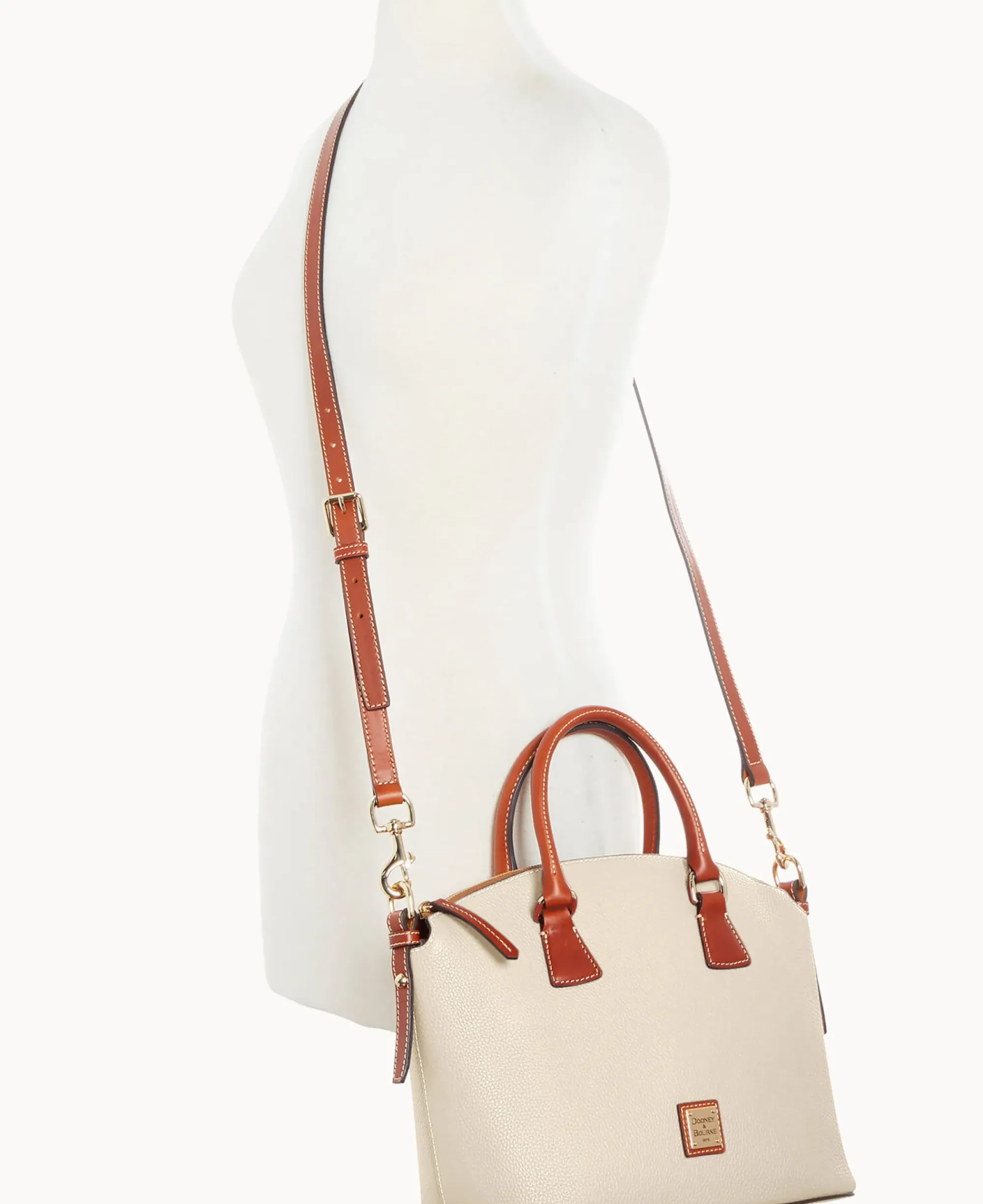 Dooney & Bourke The Pebble Grain Collection|Pebbled Leather<Pebble Grain Domed Satchel Bone
