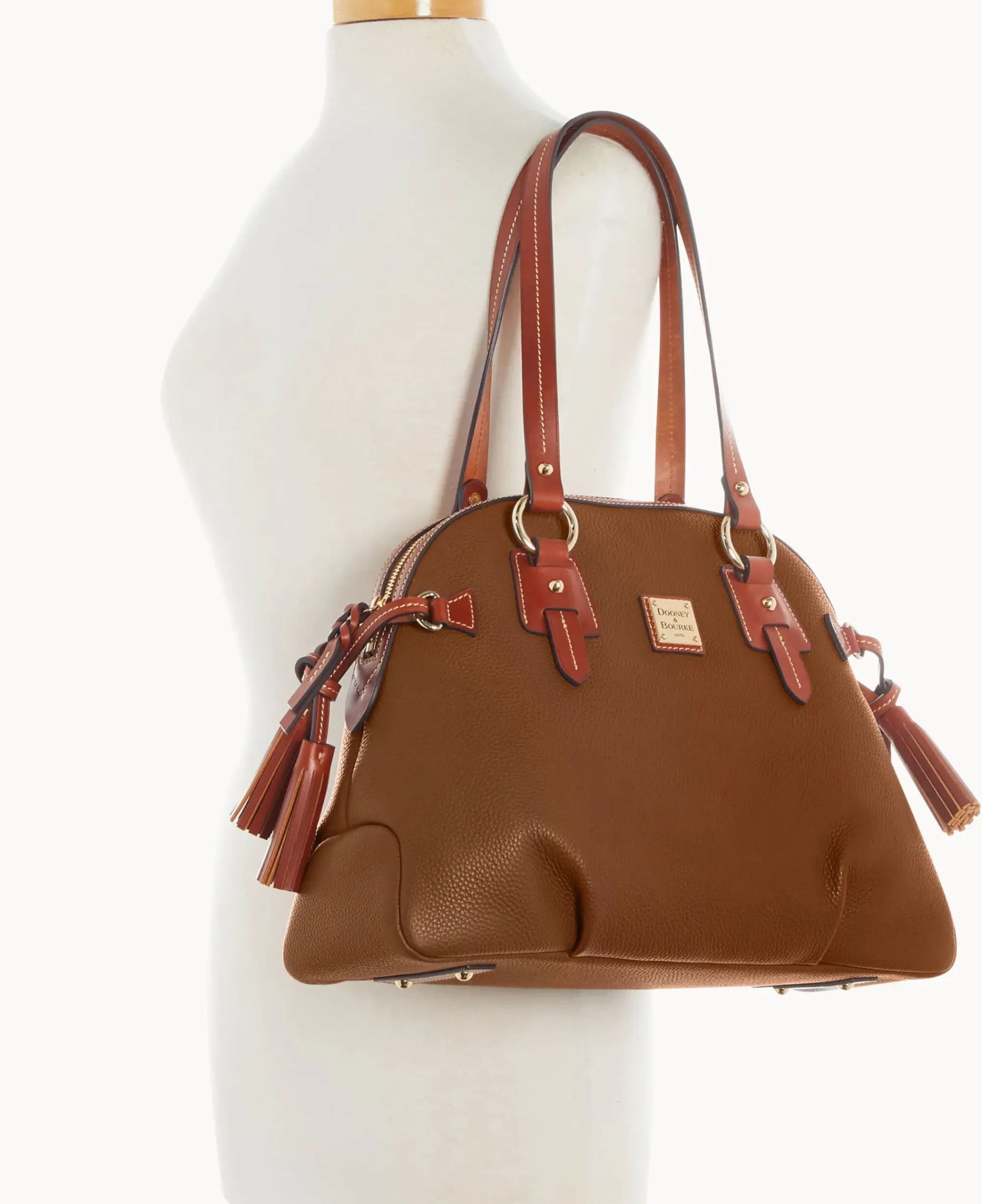 Dooney & Bourke The Pebble Grain Collection|Pebbled Leather<Pebble Grain Domed Satchel Bark