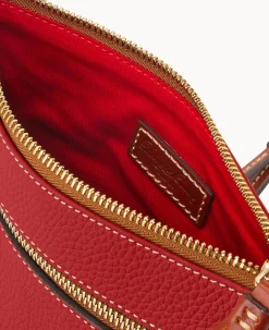 Dooney & Bourke The Pebble Grain Collection|Pebbled Leather<Pebble Grain Double Zip Tassel Crossbody Red