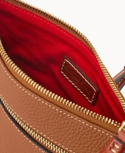 Dooney & Bourke The Pebble Grain Collection|Pebbled Leather<Pebble Grain Double Zip Tassel Crossbody Caramel