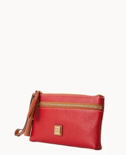Dooney & Bourke The Pebble Grain Collection|Grab and Go<Pebble Grain Double Zip Wristlet Red