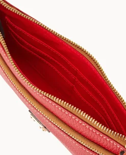 Dooney & Bourke The Pebble Grain Collection|Grab and Go<Pebble Grain Double Zip Wristlet Red