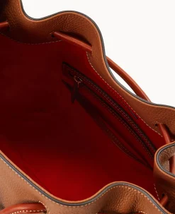 Dooney & Bourke The Pebble Grain Collection|Pebbled Leather<Pebble Grain Drawstring Caramel