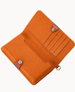 Dooney & Bourke The Pebble Grain Collection|Grab and Go<Pebble Grain Fey Phone Wristlet Clementine
