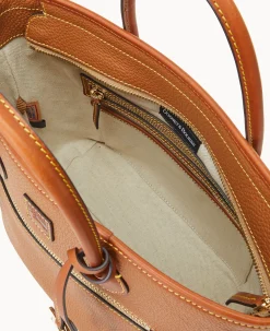 Dooney & Bourke The Pebble Grain Collection|Ready For the Getaway<Pebble Grain Handle Tote Caramel