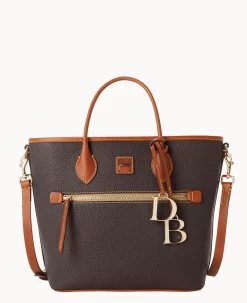 Dooney & Bourke The Pebble Grain Collection|Ready For the Getaway<Pebble Grain Handle Tote Brown Tmoro