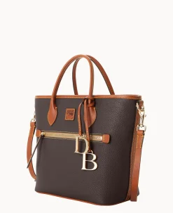 Dooney & Bourke The Pebble Grain Collection|Ready For the Getaway<Pebble Grain Handle Tote Brown Tmoro