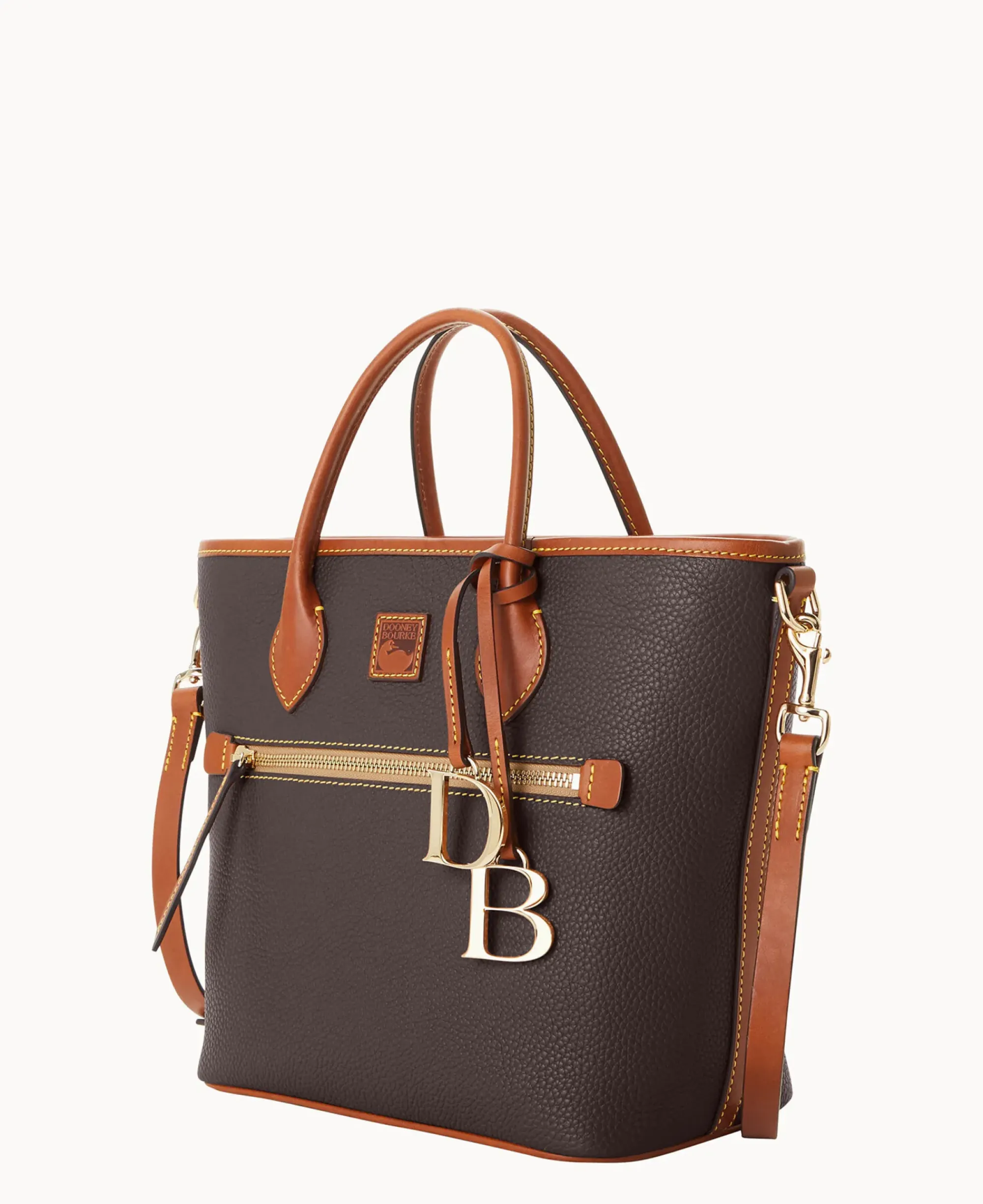 Dooney & Bourke The Pebble Grain Collection|Ready For the Getaway<Pebble Grain Handle Tote Brown Tmoro