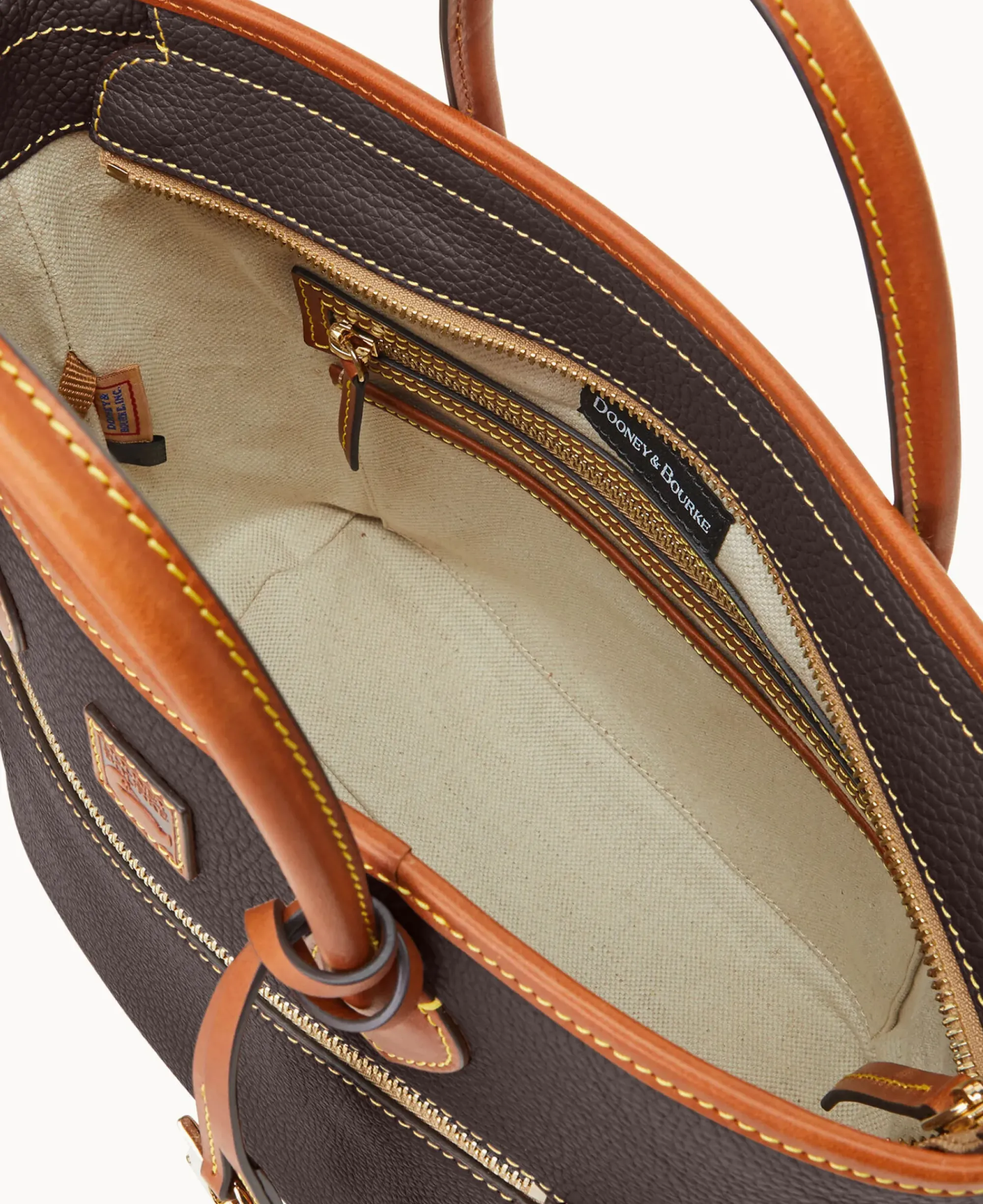 Dooney & Bourke The Pebble Grain Collection|Ready For the Getaway<Pebble Grain Handle Tote Brown Tmoro