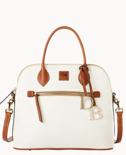 Dooney & Bourke The Pebble Grain Collection|Ready For the Getaway<Pebble Grain Large Domed Satchel White