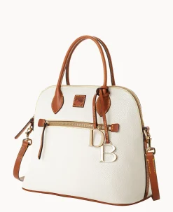 Dooney & Bourke The Pebble Grain Collection|Ready For the Getaway<Pebble Grain Large Domed Satchel White