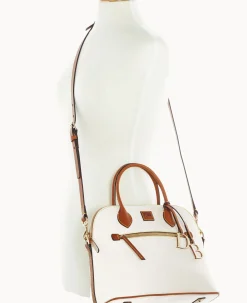 Dooney & Bourke The Pebble Grain Collection|Ready For the Getaway<Pebble Grain Large Domed Satchel White