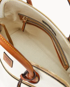 Dooney & Bourke The Pebble Grain Collection|Ready For the Getaway<Pebble Grain Large Domed Satchel White