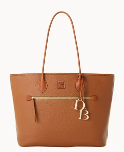 Dooney & Bourke The Pebble Grain Collection|Ready For the Getaway<Pebble Grain Large Tote Caramel