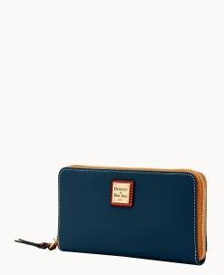 Dooney & Bourke The Pebble Grain Collection|Grab and Go<Pebble Grain Large Zip Around Wristlet Midnight Blue