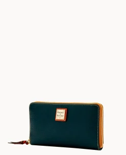 Dooney & Bourke The Pebble Grain Collection|Wristlets<Pebble Grain Large Zip Around Wristlet Black