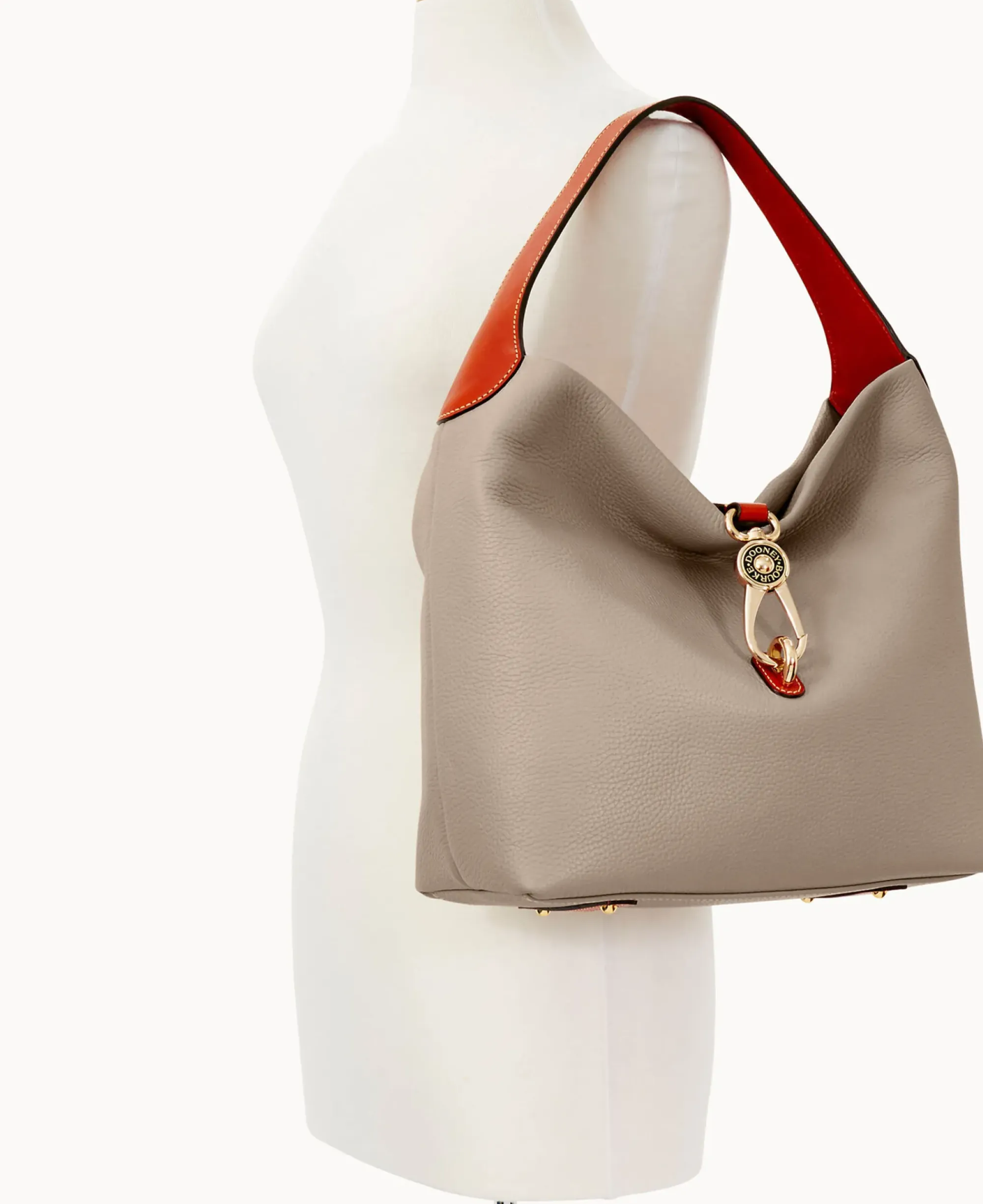 Dooney & Bourke The Pebble Grain Collection|Pebbled Leather<Pebble Grain Logo Lock Shoulder Bag with Pouch Taupe