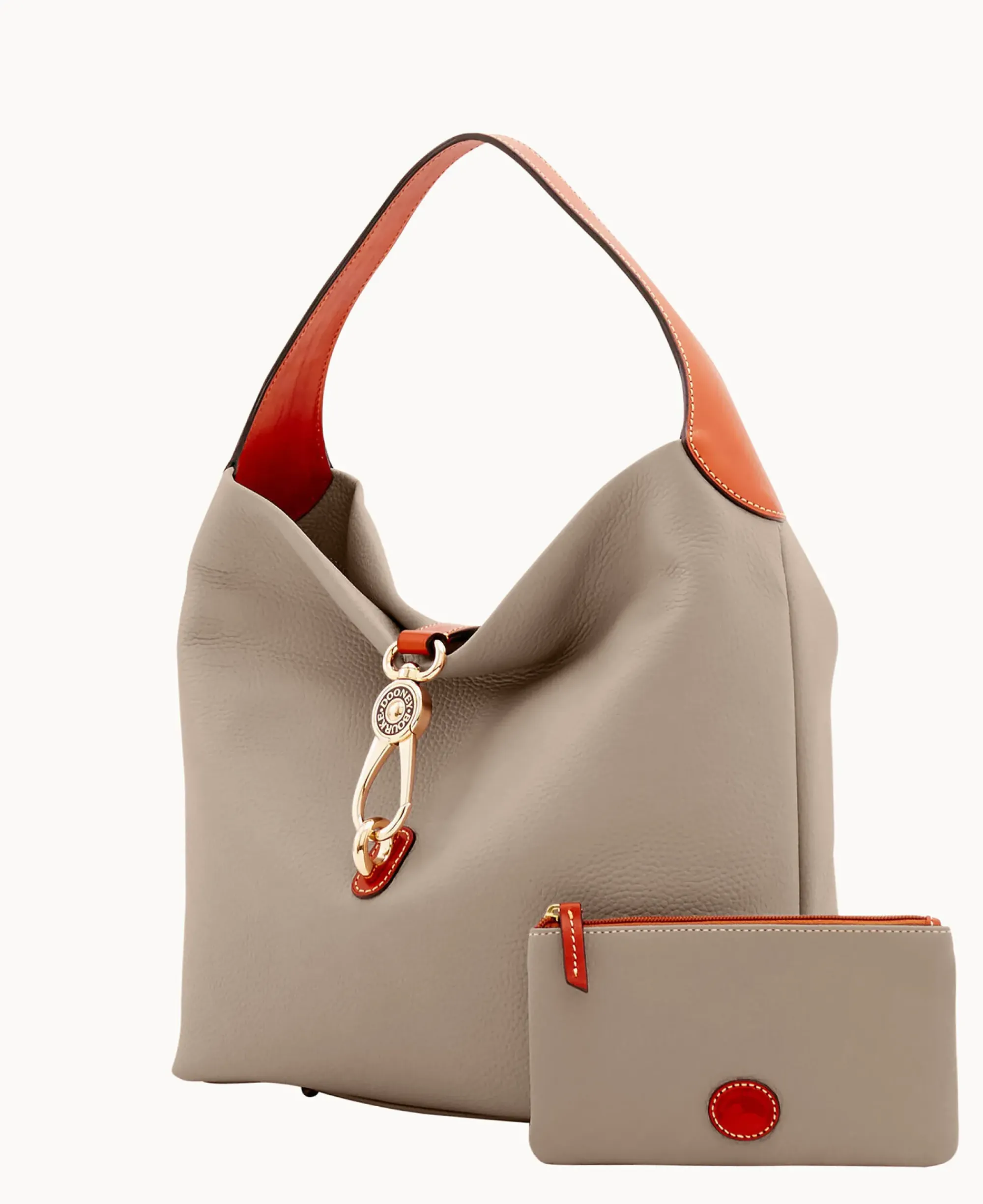 Dooney & Bourke The Pebble Grain Collection|Pebbled Leather<Pebble Grain Logo Lock Shoulder Bag with Pouch Taupe