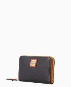 Dooney & Bourke The Pebble Grain Collection|Grab and Go<Pebble Grain Medium Zip Around Wallet Black