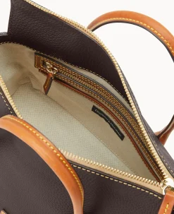 Dooney & Bourke The Pebble Grain Collection|Ready For the Getaway<Pebble Grain Satchel Brown Tmoro