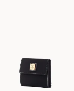Dooney & Bourke The Pebble Grain Collection|Grab and Go<Pebble Grain Small Flap Credit Card Wallet Black Black