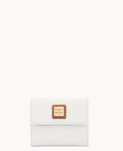 Dooney & Bourke The Pebble Grain Collection|Grab and Go<Pebble Grain Small Flap Credit Card Wallet White