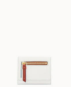 Dooney & Bourke The Pebble Grain Collection|Grab and Go<Pebble Grain Small Flap Credit Card Wallet White