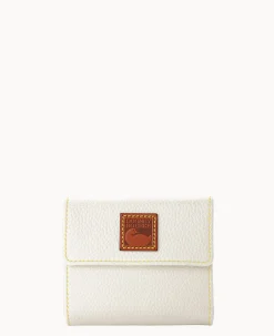 Dooney & Bourke The Pebble Grain Collection|Grab and Go<Pebble Grain Small Flap Credit Card Wallet White