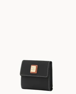 Dooney & Bourke The Pebble Grain Collection|Grab and Go<Pebble Grain Small Flap Credit Card Wallet Black