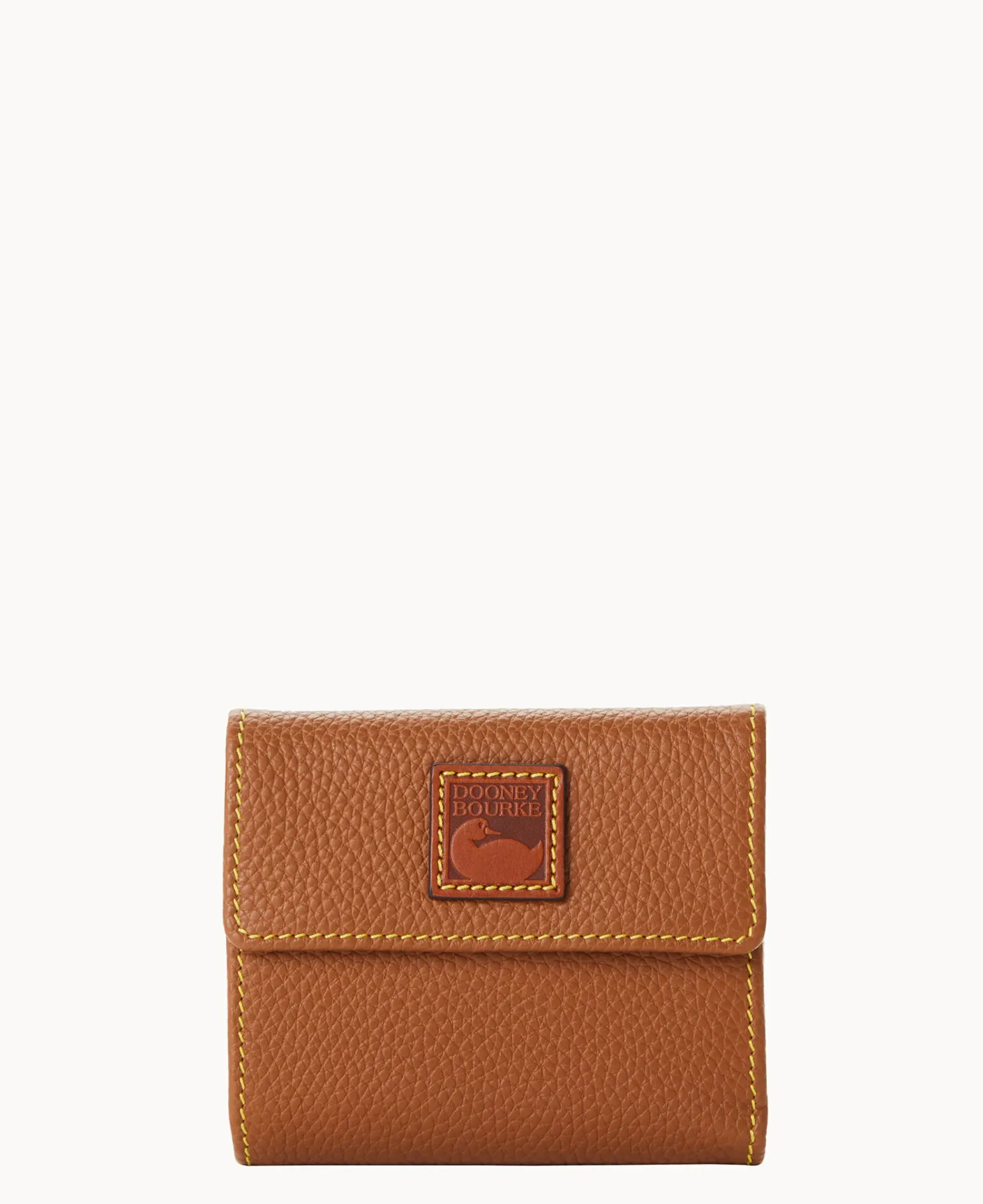 Dooney & Bourke The Pebble Grain Collection|Grab and Go<Pebble Grain Small Flap Credit Card Wallet Caramel