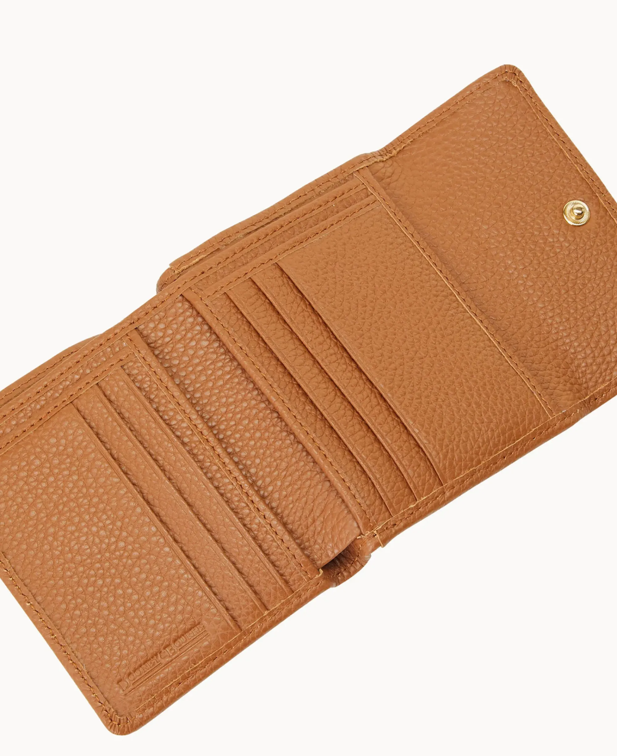 Dooney & Bourke The Pebble Grain Collection|Grab and Go<Pebble Grain Small Flap Credit Card Wallet Caramel