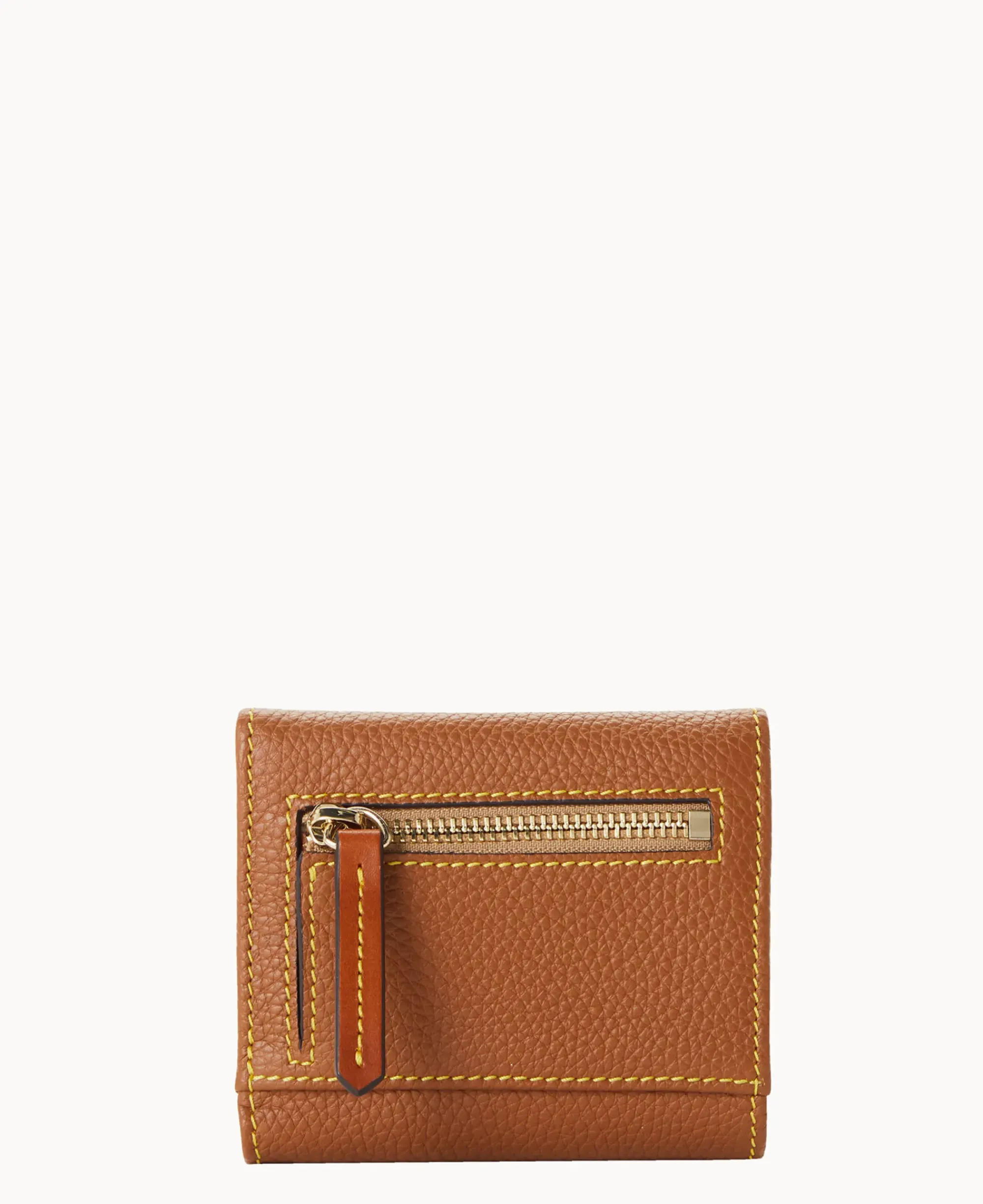 Dooney & Bourke The Pebble Grain Collection|Grab and Go<Pebble Grain Small Flap Credit Card Wallet Caramel