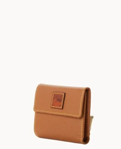 Dooney & Bourke The Pebble Grain Collection|Grab and Go<Pebble Grain Small Flap Credit Card Wallet Caramel