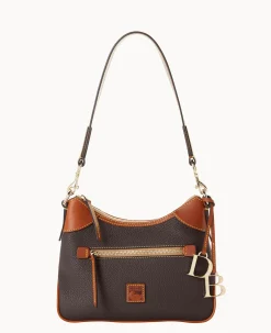 Dooney & Bourke The Pebble Grain Collection|Ready For the Getaway<Pebble Grain Small Hobo Brown Tmoro