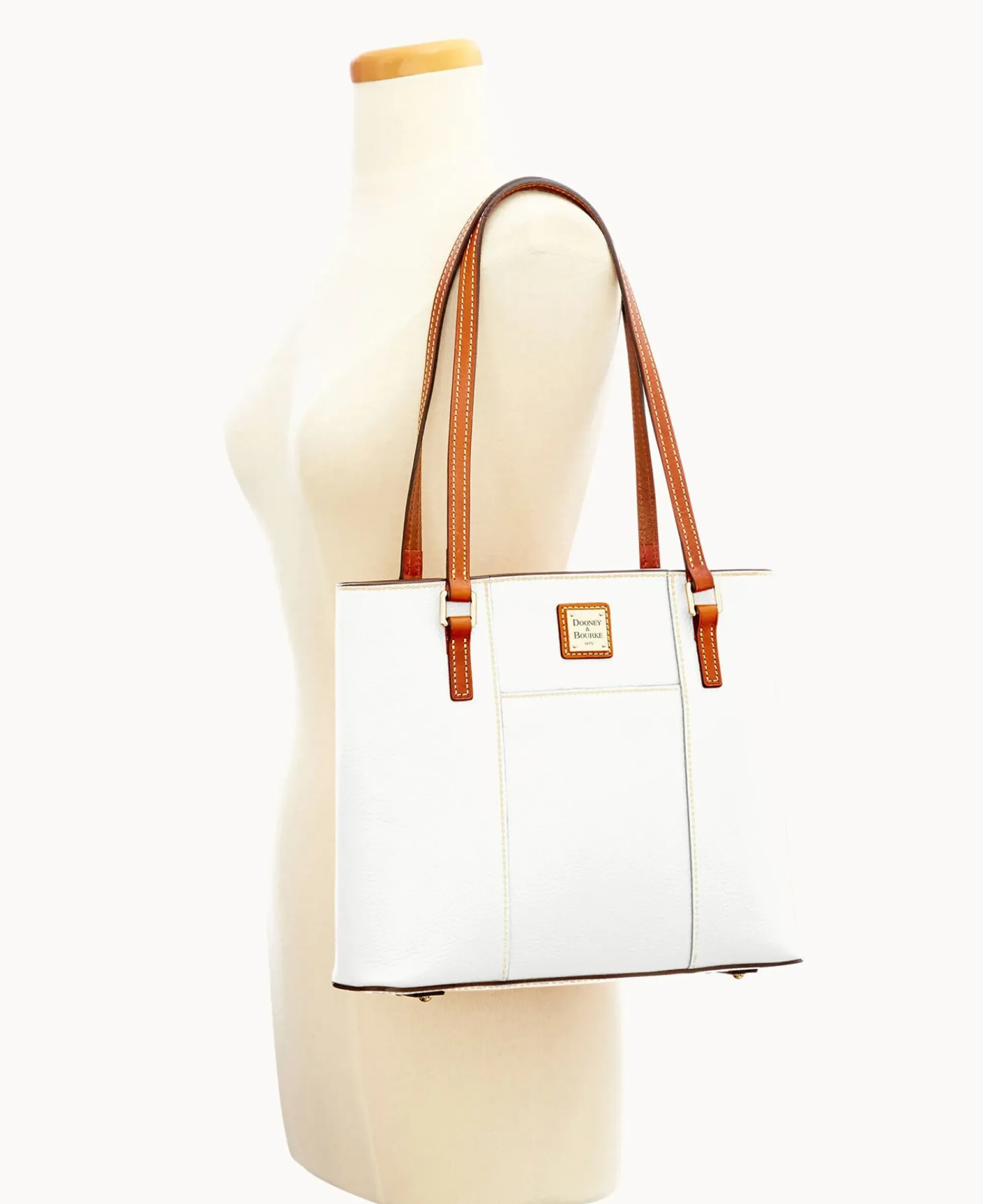 Dooney & Bourke Ready For the Getaway|The Pebble Grain Collection<Pebble Grain Small Lexington White
