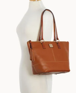 Dooney & Bourke The Pebble Grain Collection|Ready For the Getaway<Pebble Grain Small Tobi Tote Caramel