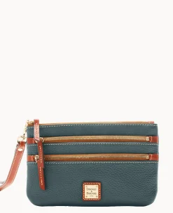 Dooney & Bourke The Pebble Grain Collection|Grab and Go<Pebble Grain Triple Zip Wristlet Forest