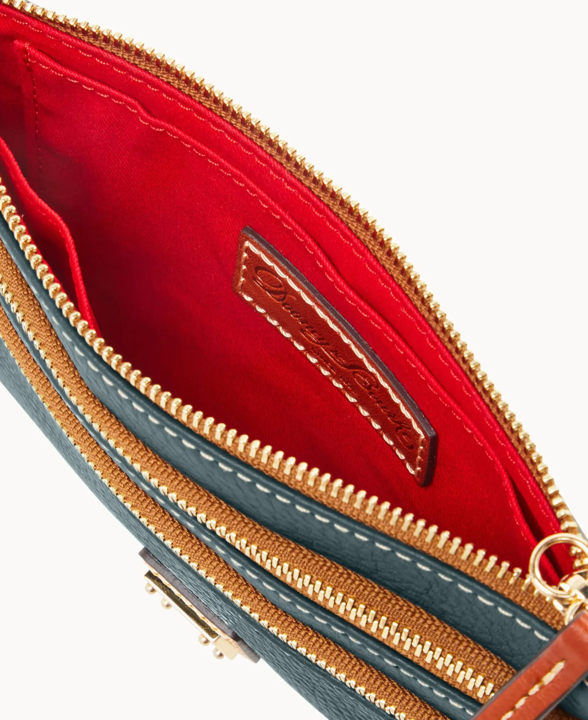 Dooney & Bourke The Pebble Grain Collection|Grab and Go<Pebble Grain Triple Zip Wristlet Forest