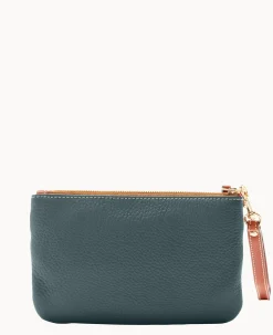 Dooney & Bourke The Pebble Grain Collection|Grab and Go<Pebble Grain Triple Zip Wristlet Forest