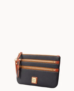 Dooney & Bourke The Pebble Grain Collection|Grab and Go<Pebble Grain Triple Zip Wristlet Black